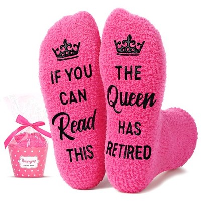 Retirement Gifts for Women - Gifts Her Socks Retired Dark Pink Socks