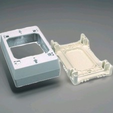 Wiremold NMW3 NMW Outlet Box, 1 -Gang, Plastic, White, Wall Mounting