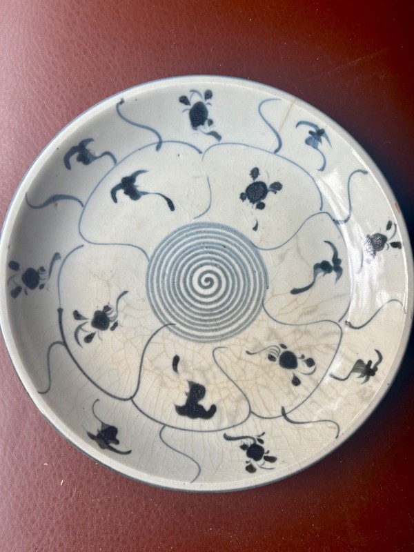 Antique Blue & White Porcelain Bowl – Hand Painted Asian Ceramic