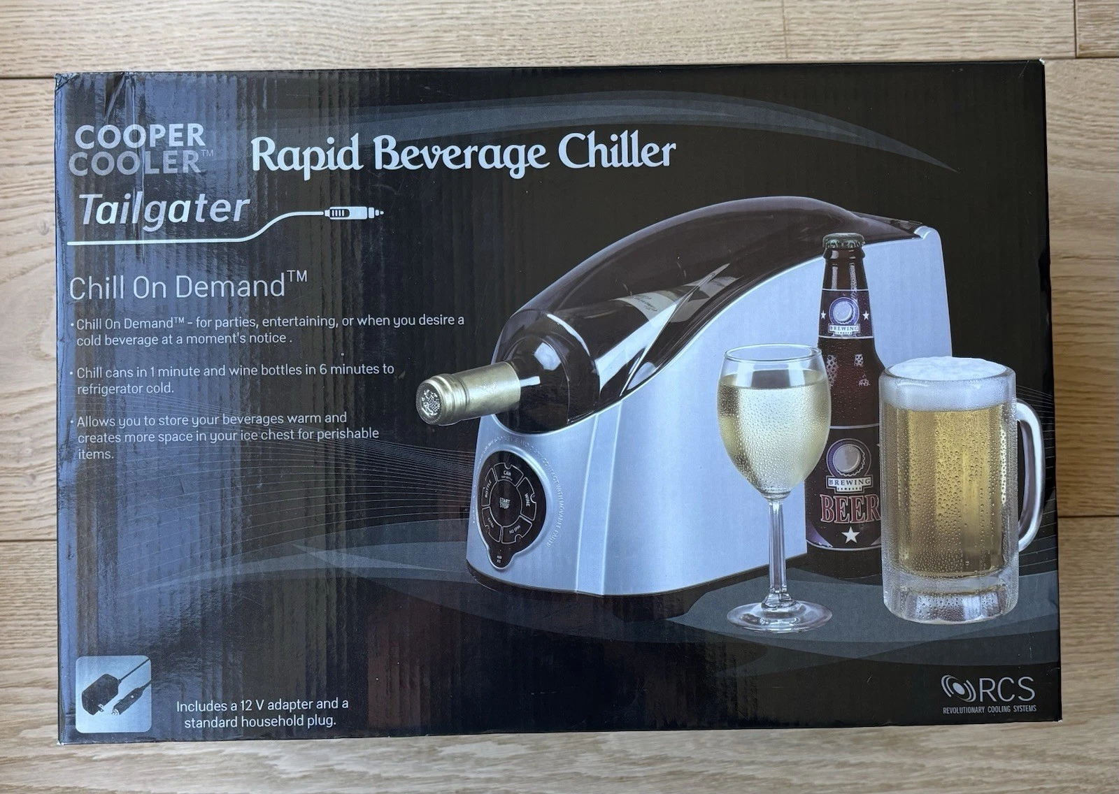 Cooper Cooler Rapid Beverage Wine Chiller Chill on Demand TailGater New In Box
Opens in a new window