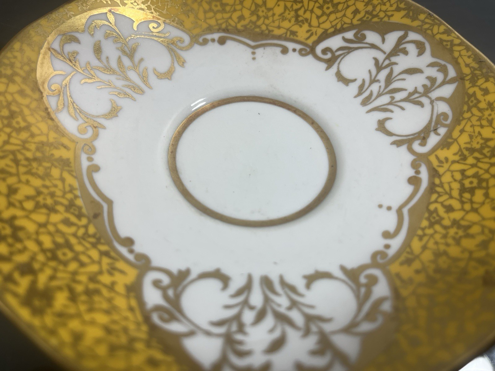 Vintage Salisbury Gold Gilded Footed Floral Tea Cup and Saucer 7701Y