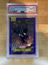 2024 TOPPS CHROME MARVEL BLUE WAVE #62 VENOM  /150 PSA 10