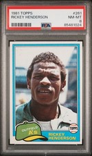 1981 TOPPS #261 RICKEY HENDERSON PSA 8
