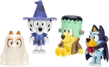Bluey Halloween Figures Pack of 4, Robust Articulated Character Toys with... 