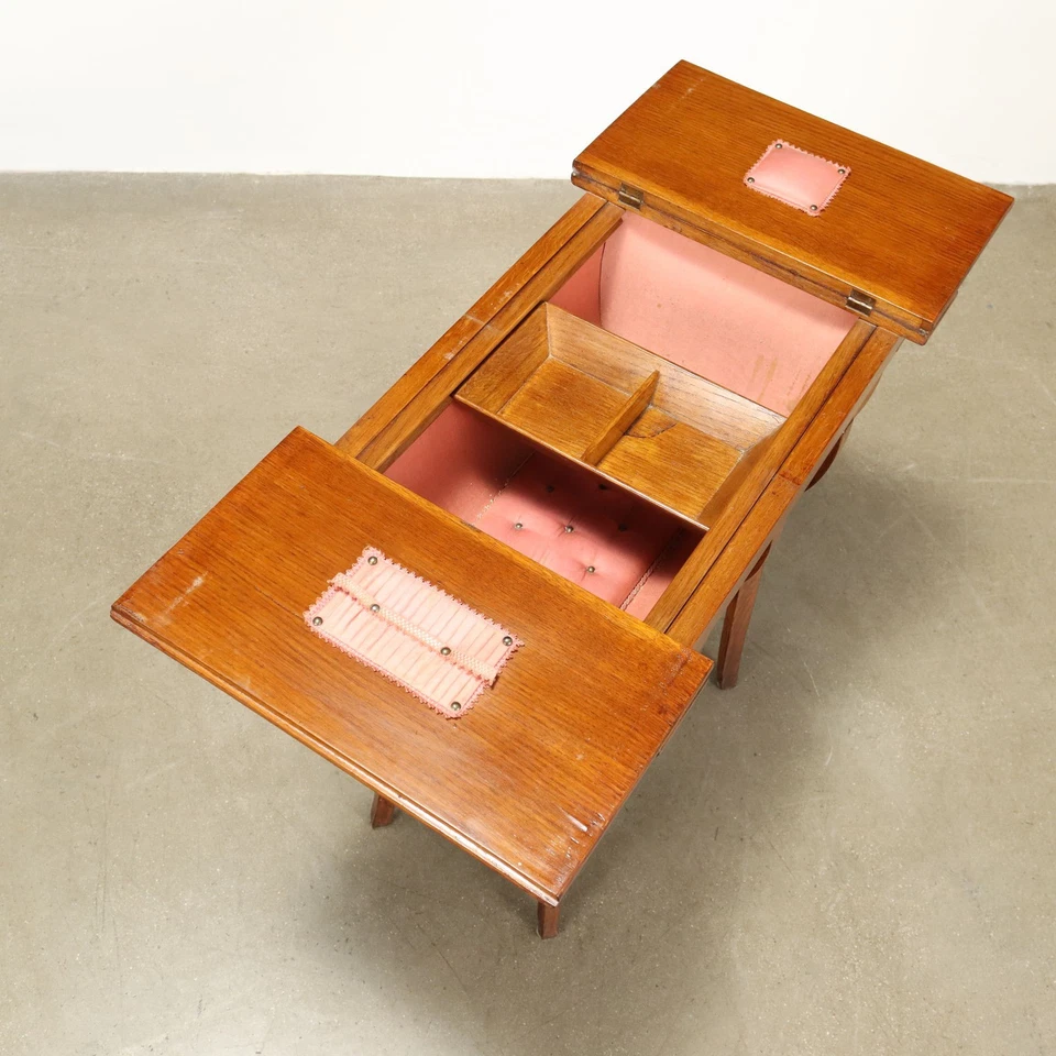 Mesa de centro antigua tela Art Nouveau tapa abierta siglo XX original Foto 3 de 4