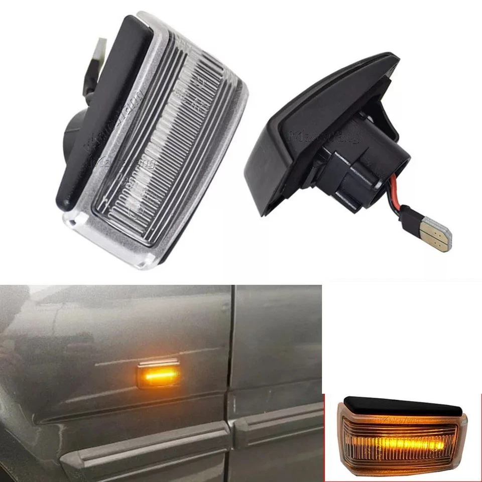 Amber Sequential Side Marker Lights Lamps For Volvo 240 740 760 780 850 V40 V90 - Image 2 of 4