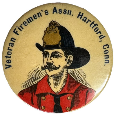 c1910s Veteran Firemen's Assn Hartford CT 1.75'' Celluloid Pinback