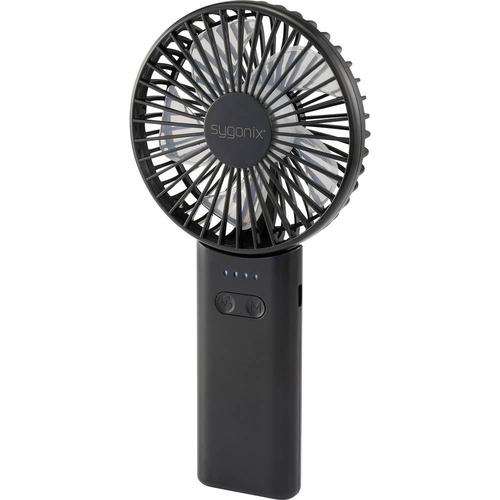 Ventilateur à main Sygonix 4W noir pour soulager la chaleur
