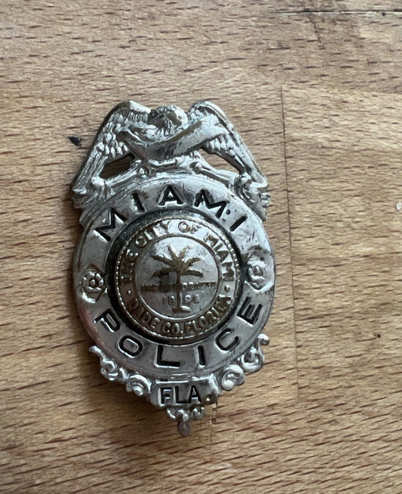 Vintage Miami Police Toy Badge – Souvenir/Collectible – Dade
