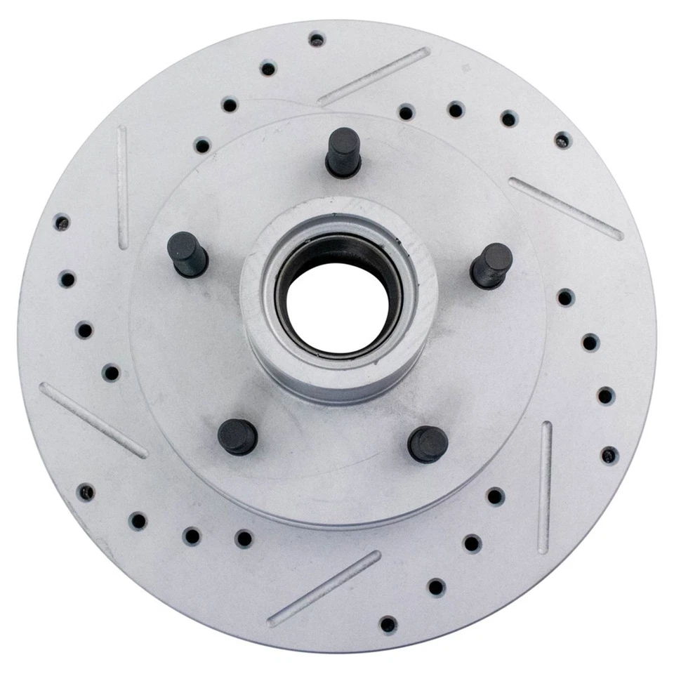 Performance Drilled Slotted Front Coated Brake Rotor Pair for Chevy S10 - Image 4 of 4