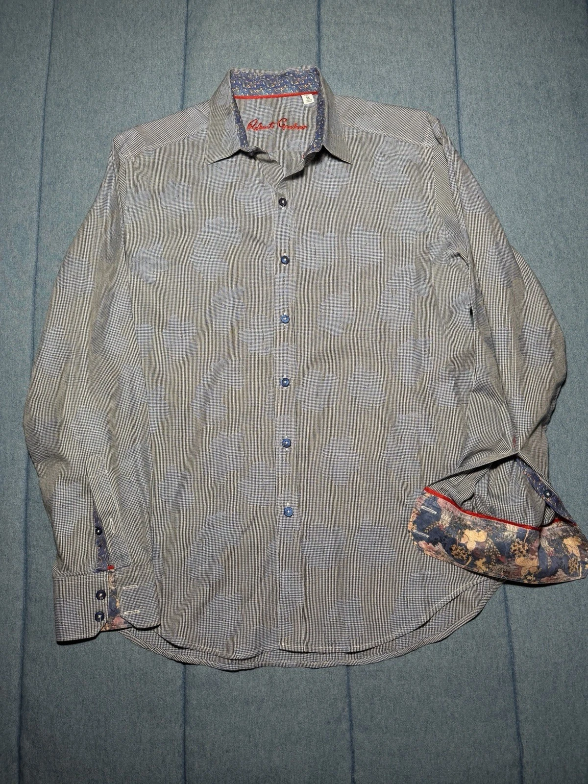 Men’s Robert Graham Blue Floral Print Long Sleeve Dress Shirt Size M
Opens in a new window or tab