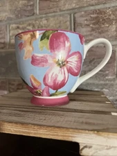 EUC-Portobello by Inspire Pink Dogwood Footed Mug Coffee Cup Bone China England
