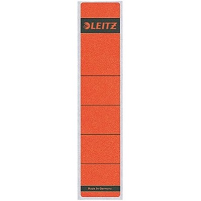 Leitz Rckenschilder selbstklebend, Papier, kurz, schmal, 10 Stck, rot