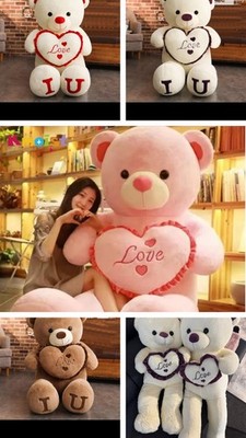 80/100 cm hochwertiger großer I Love You Teddybär Stofftier Plüschtier Geburtstagsgeschenk