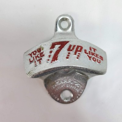 VTG Starr X 7 Up You Like It It Likes You Wall Mount Soda Machine Bottle Opener