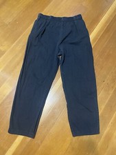 Vtg 80s Gene Ewing Bis Wrinkled Rich Denim Pleated Pants I Magnin M Faded Black