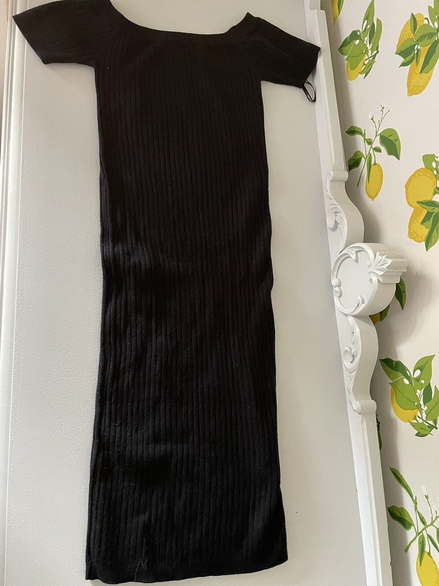 Forever 21 Sz XS Black Sweater Dress Short Sleeves