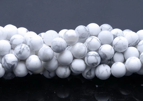 4 MM MATT HOWLITH EDELSTEIN RUND LOSE PERLEN 15 ZOLL - Bild 3 von 4