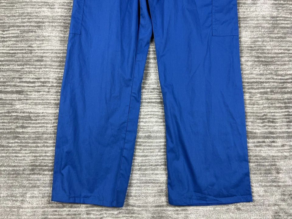 Melrose Scrub Pants Unisex XL Blue Cargo Pockets Elastic Waist Drawstring - Image 3 of 4