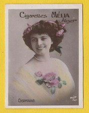 Cigarettes Melia Algeria Tobacco Card Tirage K - Germaine - girl with flowers