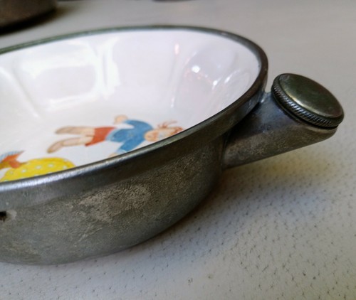 PLATO COLONIAL NIÑOS VINTAGE WARMING BOWL EE. UU. RAGGITY ANN MUÑECA Y PATO - Imagen 3 de 7