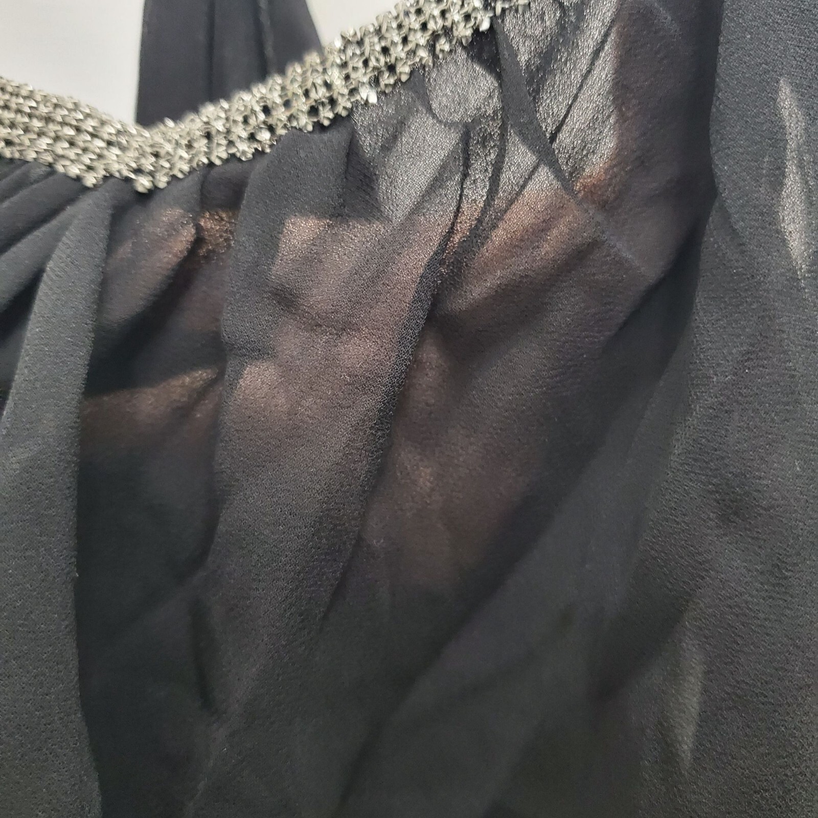 Express Women's Black Sheer Chiffon Ruffle Layer … - image 2