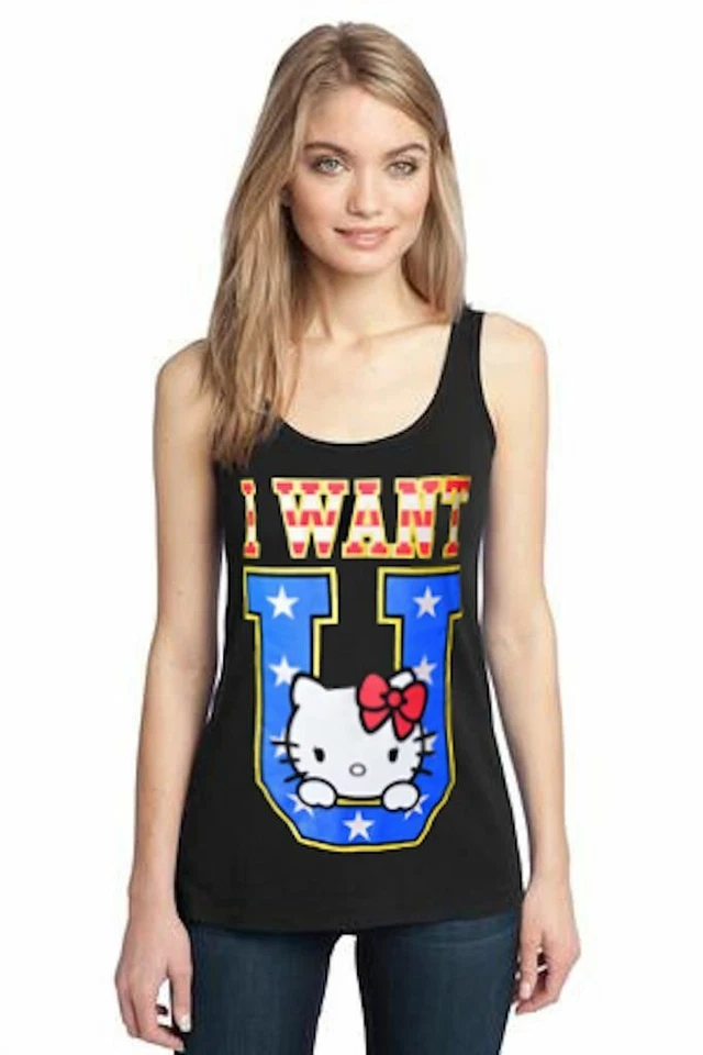 REGATA HELLO KITTY GIRLS' I WANT U JUNIOR'S RACER BACK PRETA - Imagem 2 de 3