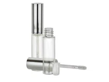 5.9 ml Silver/ Clear Lip Gloss PET container TUBES w/ applicator wand -100 SETS 