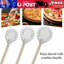 Pizza Turning Peel Shovel Pizza Paddle Baker Round 7"/8"/9" Perforated Tray AU