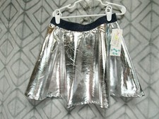 New 365 kids Skirt Size 7 Girls Silver Blue Elastic Waist Casual School Party