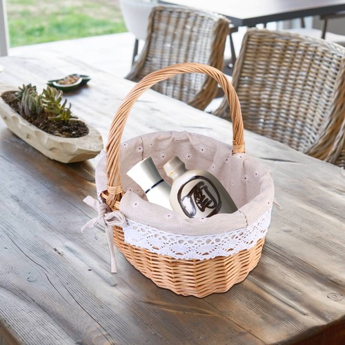 1pc wedding lace flower basket burlap lace basket bride basket wedding Easter - Picture 12 of 12