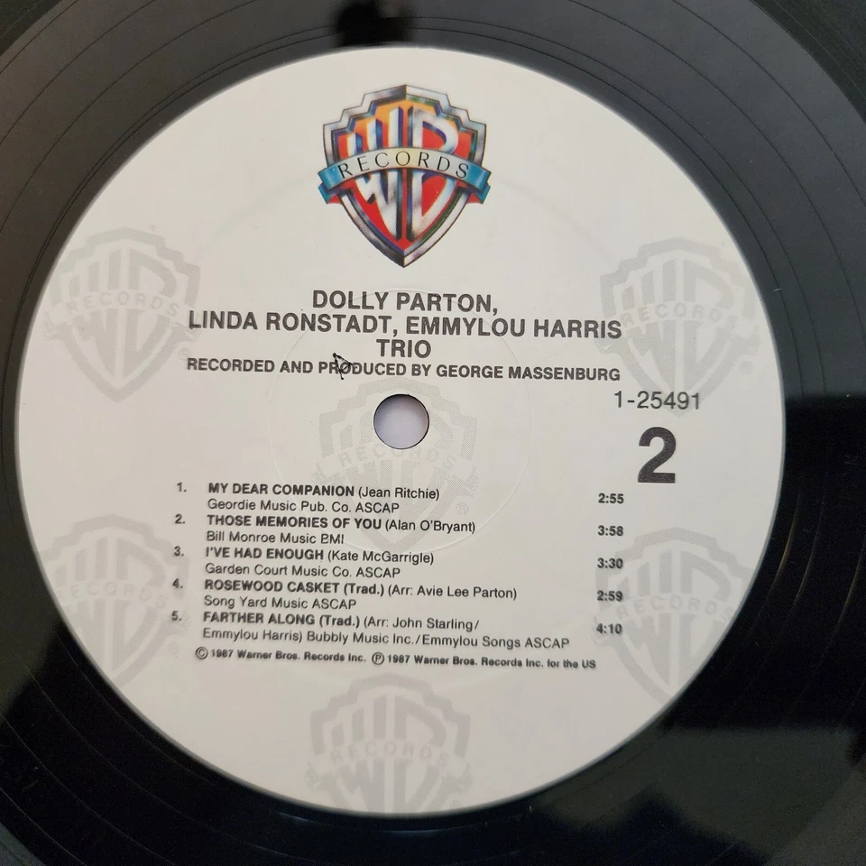 DOLLY PARTON, LINDA RONSTADT & EMMYLOU HARRIS / TRIO ~ 1987 WB Album ~ MINT - Image 4 of 4