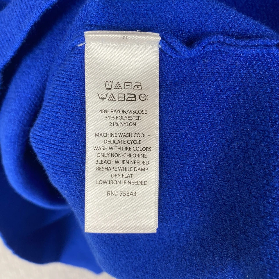 Топ женский Nicole Miller большой синий без рукавов высокий вырез вязаная вискозная смесь - Изображение 4 из 4