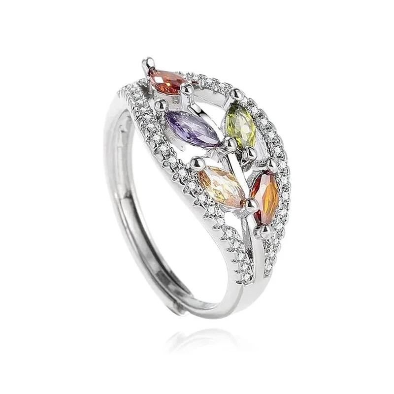 Bague multicolores réglable en argent pour illuminer vos tenues d'été