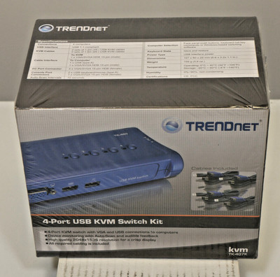 TRENDnet  TK (TK407K) 4-Ports External KVM switch USB NEW IN BOX!