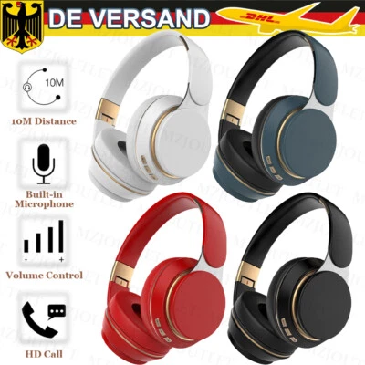 MARKENLOS Premium Bluetooth Kopfhörer Over Ear Kabellos HiFi Stereo Headset mit mikrofon