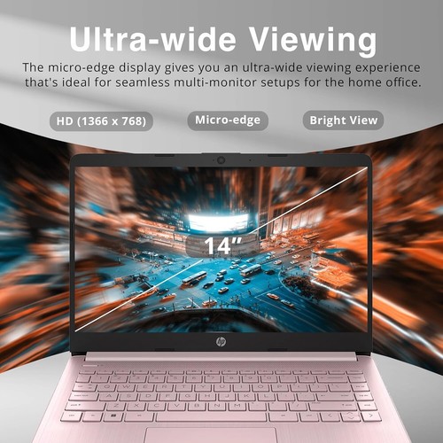 HP Stream 14" HD BrightView Laptop, Intel Celeron N4120, 16GB RAM, 64GB Storage - Picture 2 of 8