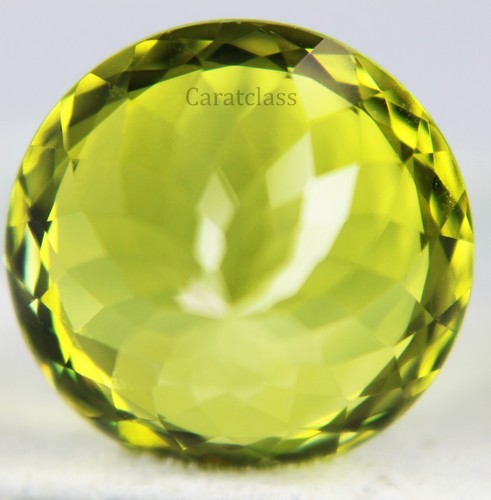 15-16 Ct Certified Round Shape Loose Gemstones Green Natural Sphene titanite - Picture 8 of 8