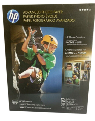 HP Advanced Photo Paper 56 lbs. Glossy 8-1/2 x 11 50 Sheets /Pack Q7853A