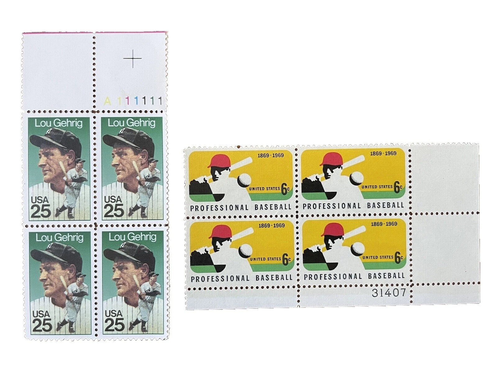 Original Gum Sports Postal Stamp Blocks