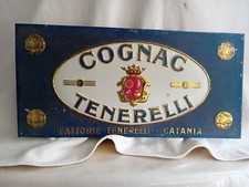 Insegna targa pubblicitaria smaltata latta Tenerelli Catania originale epoca 40