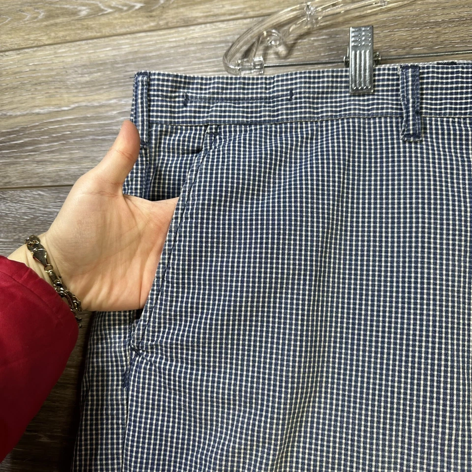 Shorts Gap 1969 tamanho 44 azul chino bolsos quadriculados 10” costura interna masculino - Imagem 4 de 4