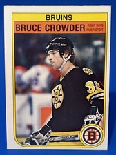 1982-83 O-Pee-Chee Bruce Crowder Rookie Card #9 Sharp! Boston Bruins RC