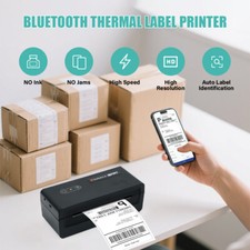 Bluetooth Shipping Label Printer with 4x6 Thermal Paper ForSmall Business Lot