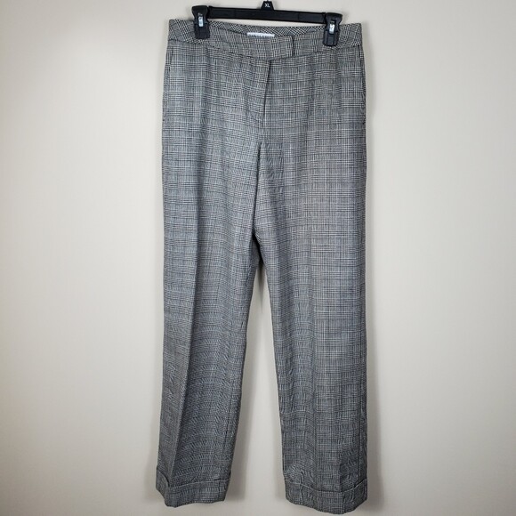 Pendleton wool houndstooth black white trouser cu… - image 1