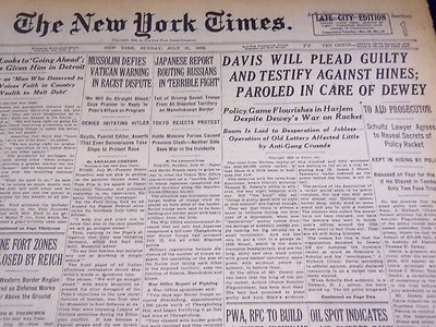 1938 JULY 31 NEW YORK TIMES - DAVIS WILL PLEAD GUILTY & TESTIFY AGAINST- NT 2392