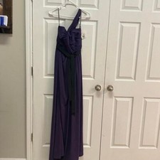 White by Vera Wang Formal Gown One Shoulder Amethyst Dress Size 6