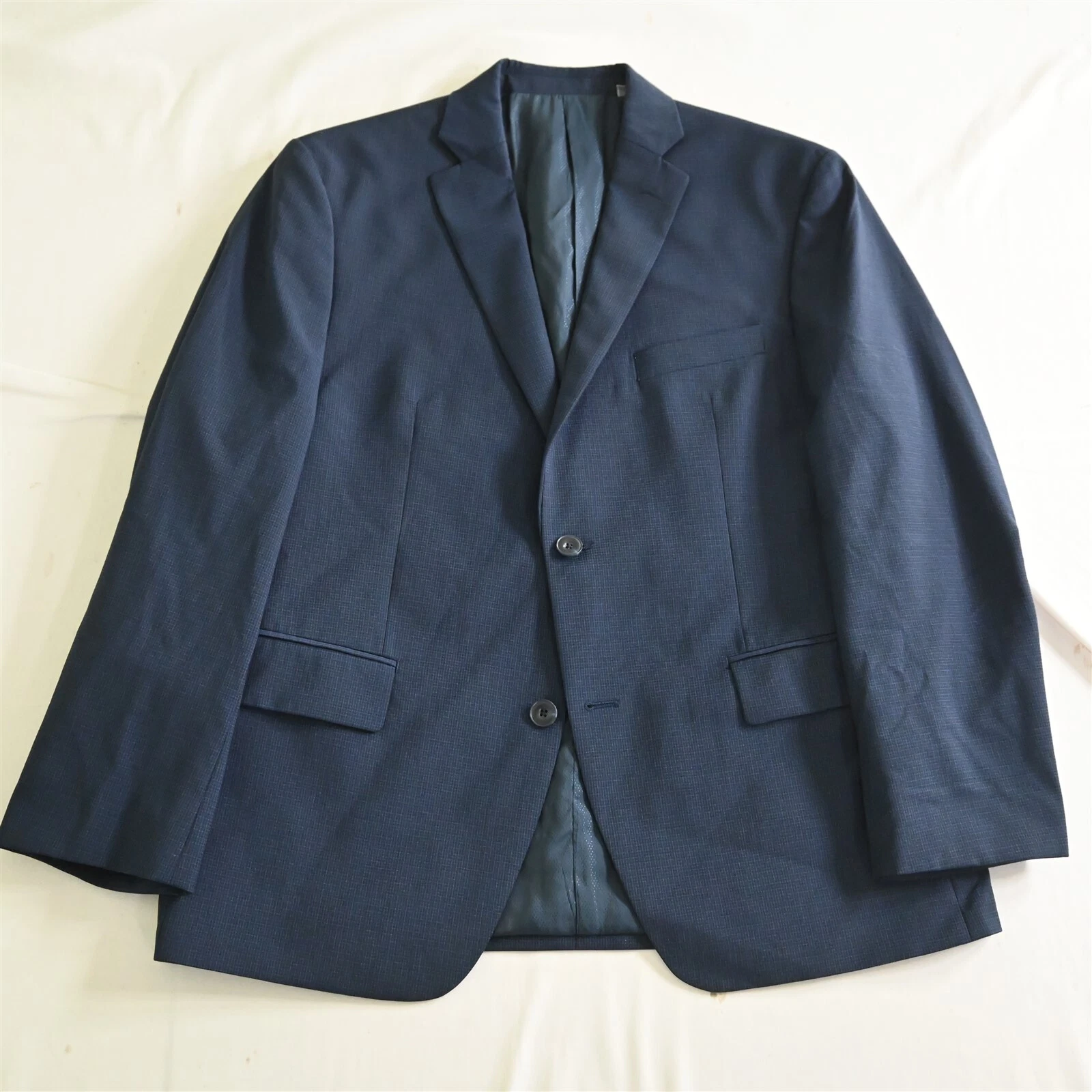 Giacca cappotto sportivo blazer uomo lana quadri blu navy Michael Kors 40S