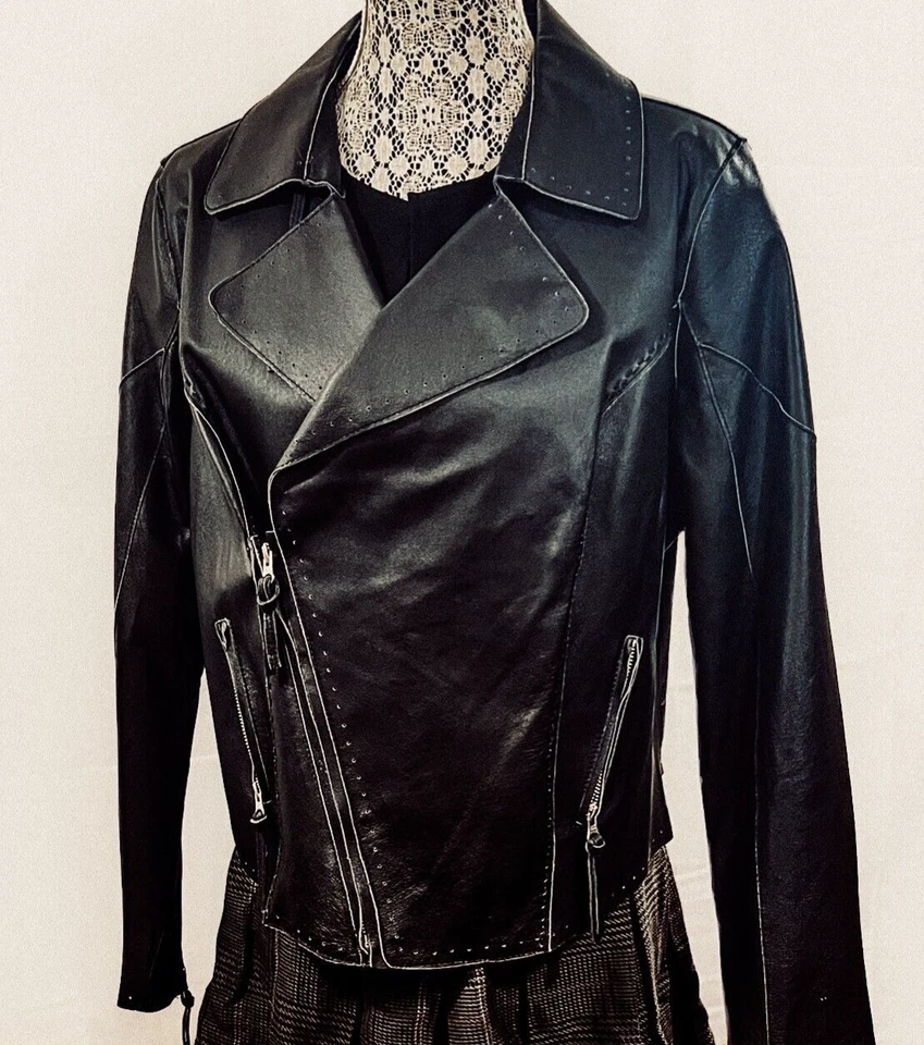 Chaqueta de cuero Geniune Motorctyle, grupo de clientes privados Pamela Dennis. Grande Foto 4 de 4