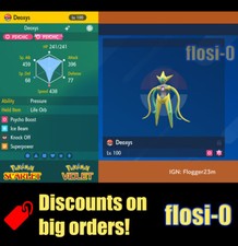 6IV Shiny Deoxys Attack Form Pokemon Scarlet and Violet